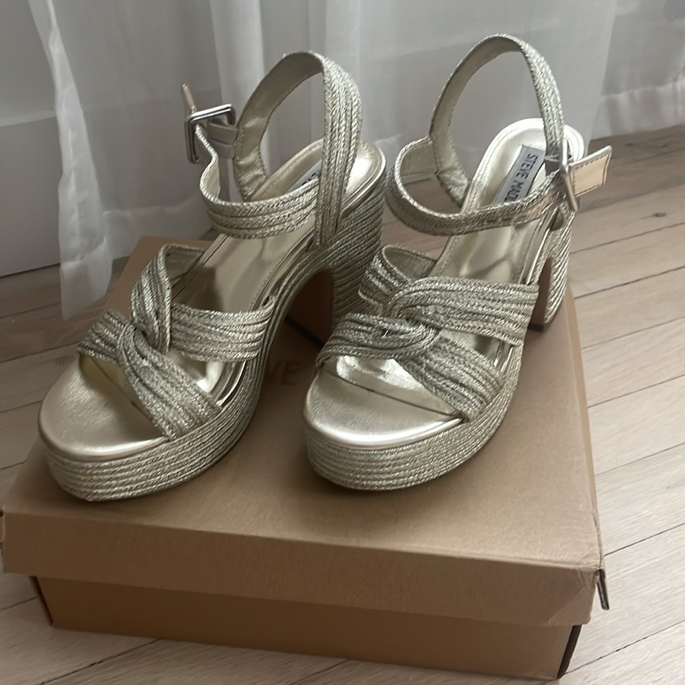 Steve Madden Gold Platform Sandals